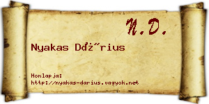 Nyakas Dárius névjegykártya